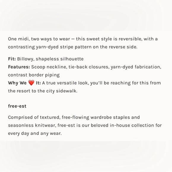 NWOT Free People Rio Reversible Midi Small and medium yellow/Green striped - Picture 4 of 5